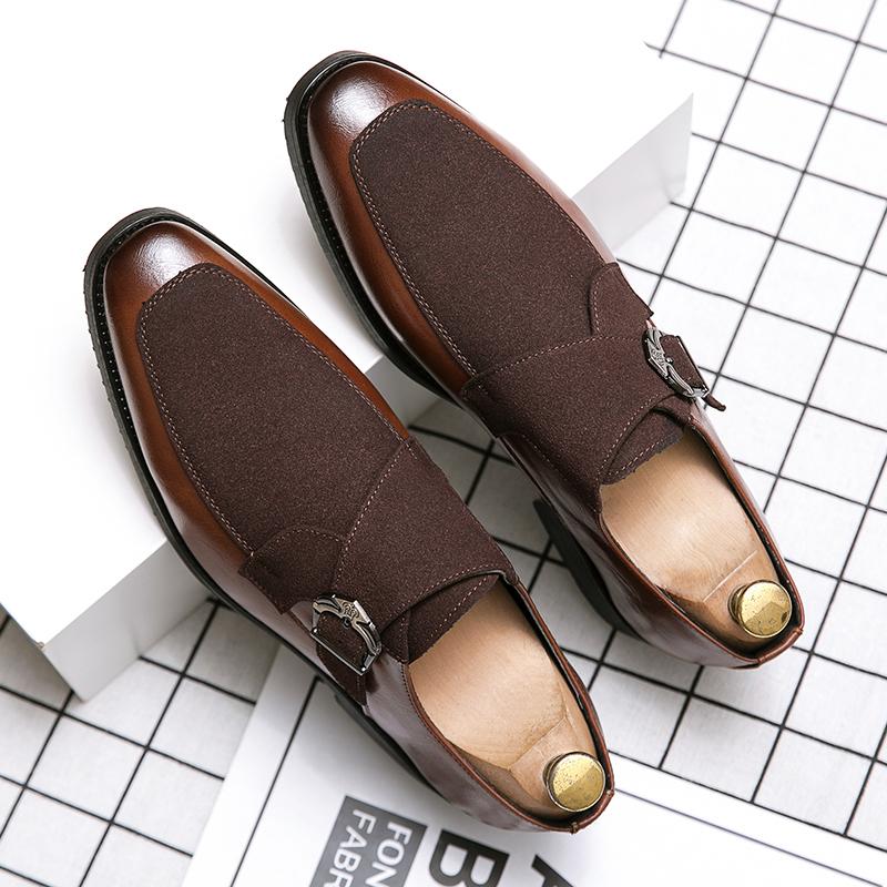 Men Street Style Monks Loafers Shoes Wedding Party Shoes Formal Business Suede Dress Prom Shoes Large Size