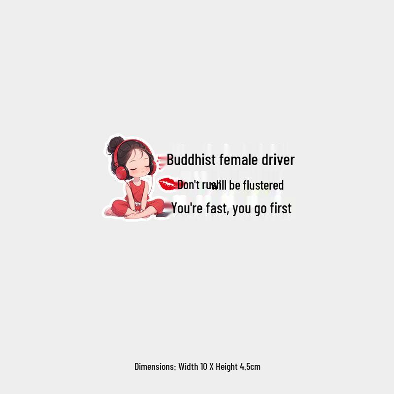 Zen Female Driver: Funny Reflective Rear Windshield Sticker – Relax, Don t Rush!