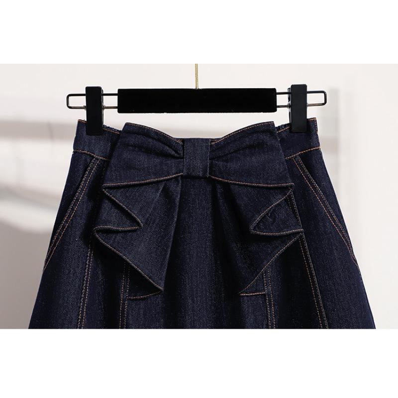 DIMANAF 2026 Plus Size Summer Women Skirts Denim Blue Fashion Jeans Lady High Waist Casual Elegant Long Skirt