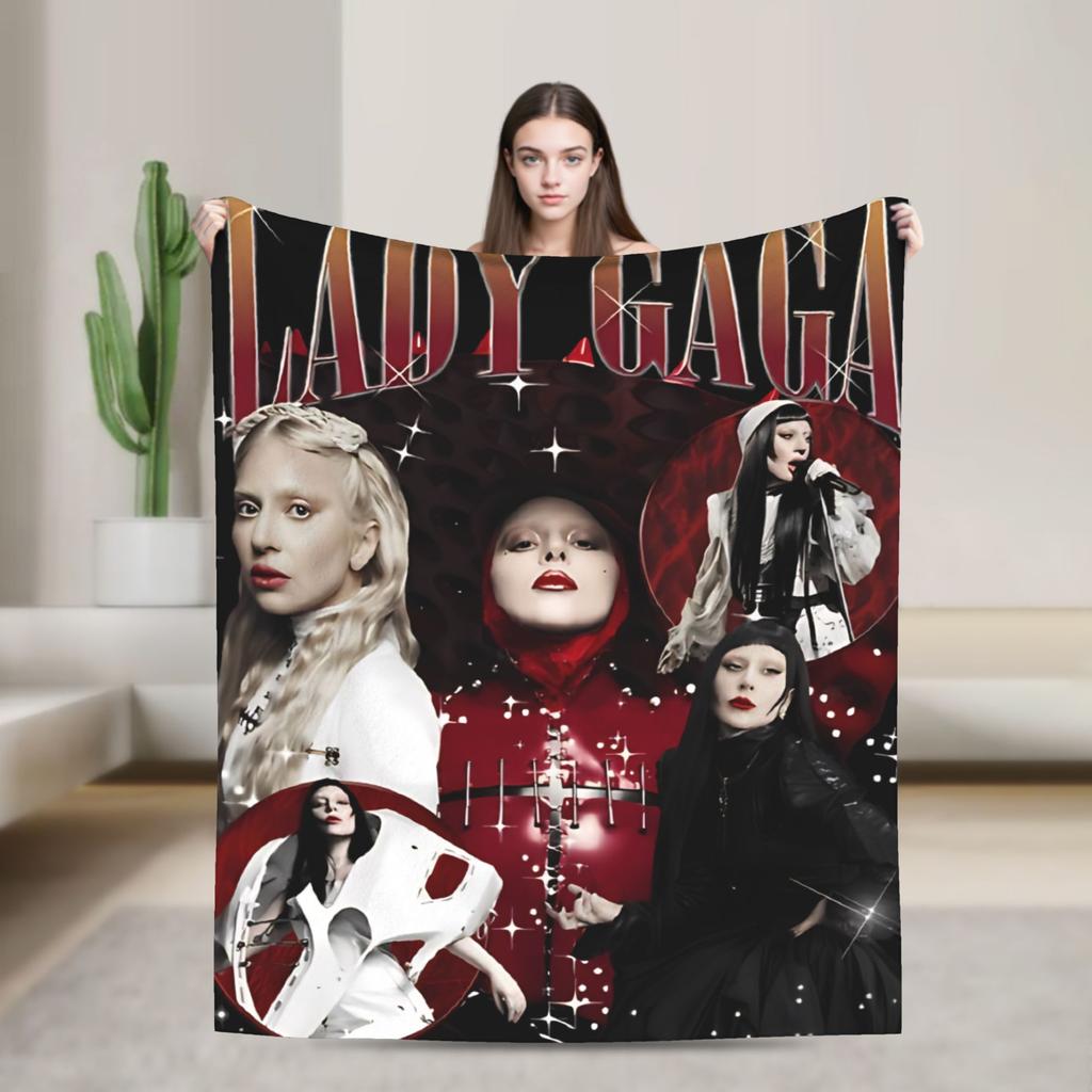 Lady Gaga Mayhem Abracadabra Knitted Blankets Fleece Lady In Red Super Warm Throw Blankets for Bed Bedspread
