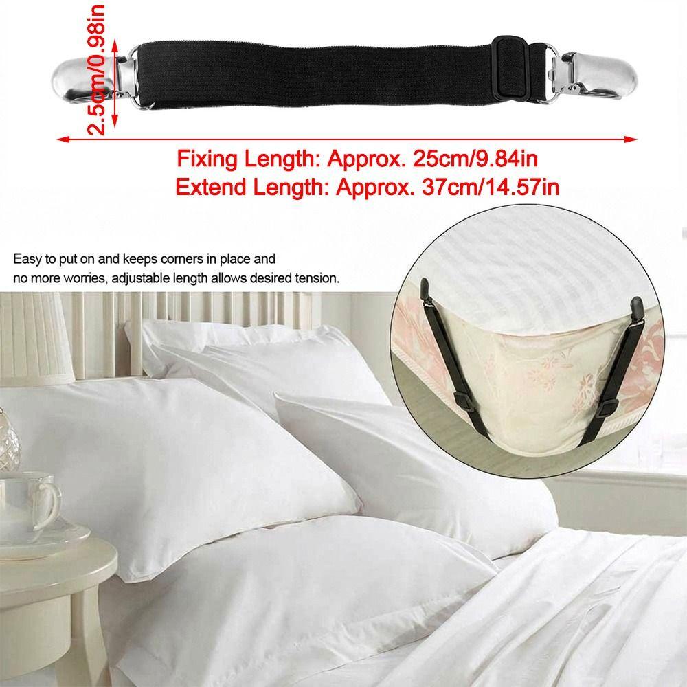 4pcs Adjustable Bed Sheet Holder Elastic Bed Sheet Fastener Washable Bed Sheet Clip  Fitted Sheet