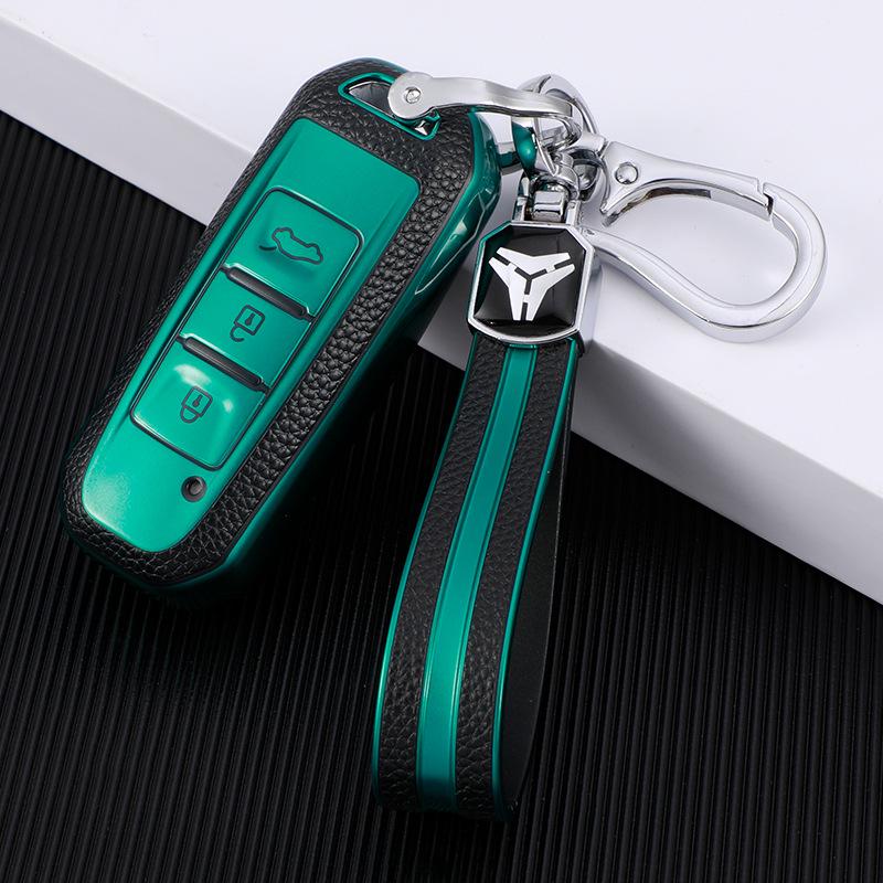 Baojun Car Key Case: 730, 200E100, 560, 530, 630 Leather Pattern Protective Shell with Buckle for Women