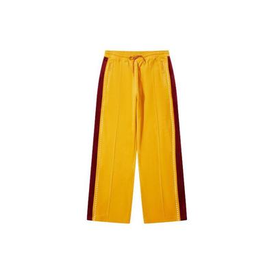 Li Ning X Bruce Lee Kollaboration Kung Fu Serie Color Blocked Seite Wildleder Gerades Bein Stricksporthose Herrenhose Ceylon-Gelb AYKT869-2