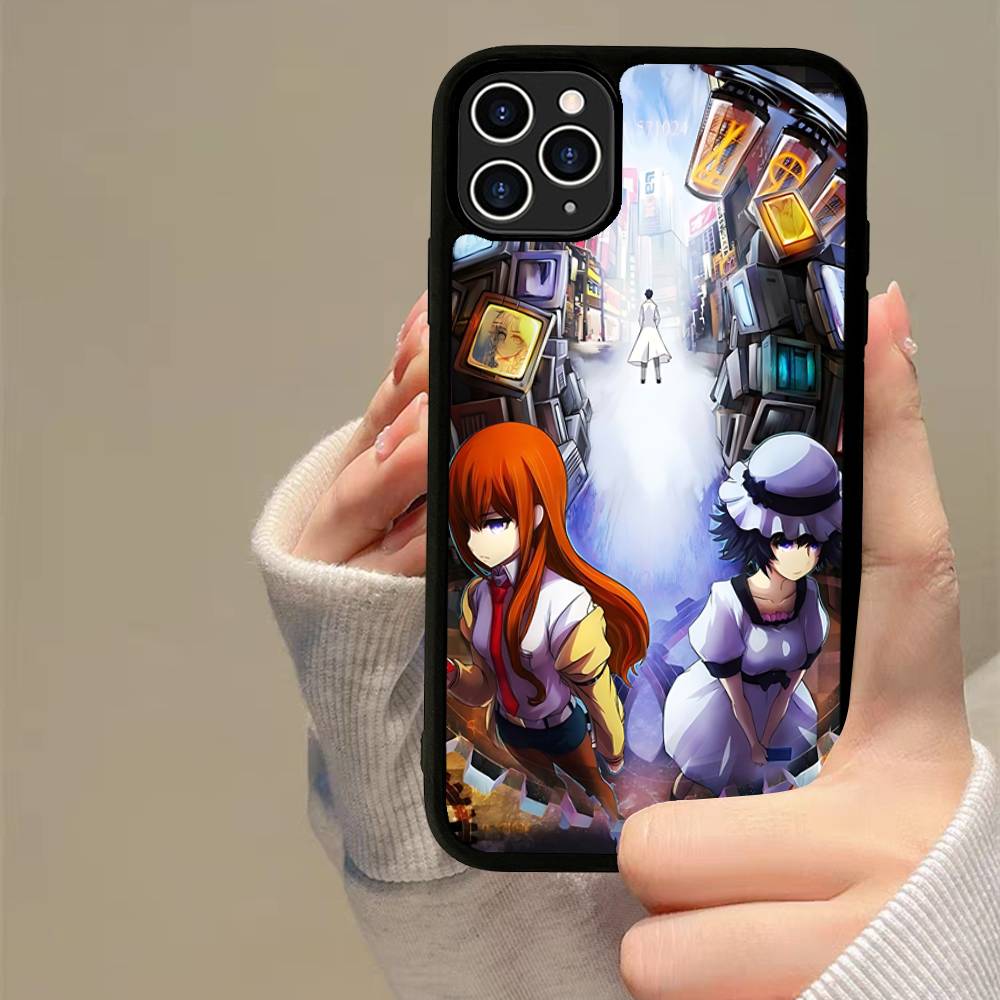 Anime Steins Gate Phone Case Silicone PC+TPU For For iPhone 11 12 13 14 15 16 Plus Pro Max Cover
