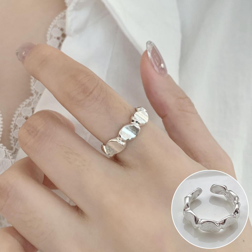 Korean Geometric Grid Ring: Women's Retro Argyle Open Finger Hip Hop Ring