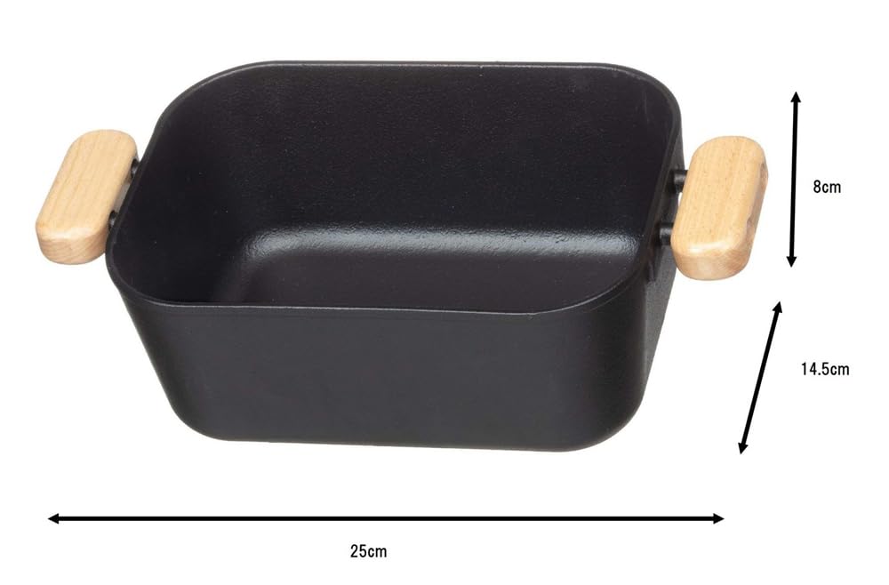 Ishigaki Delish Life Cast Iron Compact Tempura IH 4568 Pot, Square, Compatible,