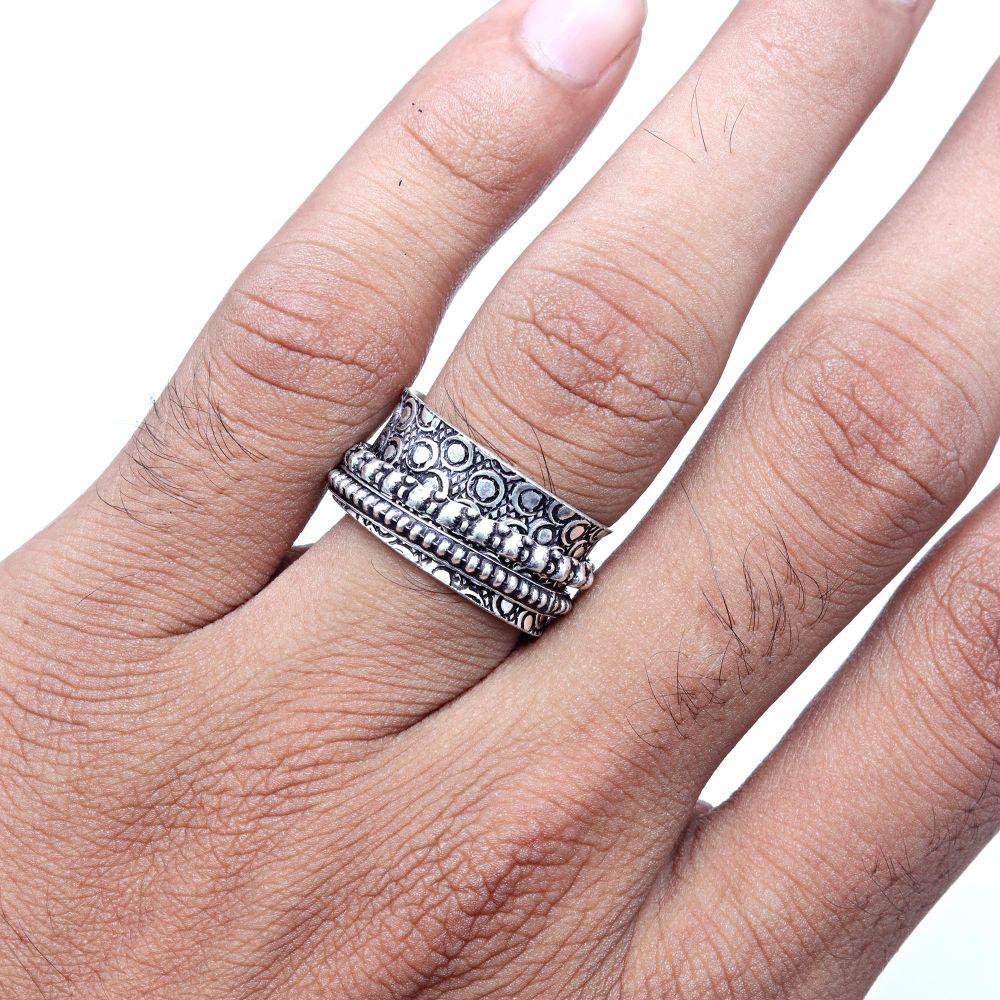 Silver Spinner Ring For Women Four Spinner Ring Fidget Silver Jewelry Ring"10"