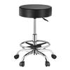 Round Rolling Stool Swivel Stool with Wheels & Footrest Height Adjustable
