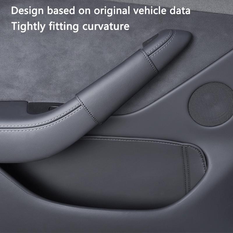 Türgriff-Innenabdeckung für Tesla Model 3 / Y Juniper 2025 Leder Türgriff-Abdeckung Kratzfestes Zubehör