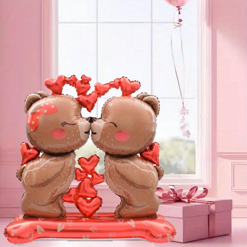 1pc 59inch Large Standing Couple Love Brown Bear Balloon Valentine's Day Themed Party Birthday Weddings Anniversaries Decoration