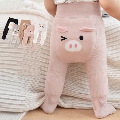 Cartoon Animal Tights Thicken Leggings for Girls Boys Winter Big PP Pantyhose Plus Velvet Stretchy Tights Baby Cute Comfortable Tights