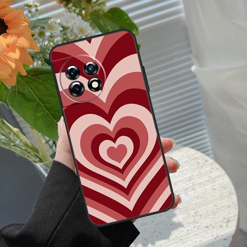 Latte Love Tunnel Brown Heart Case For OnePlus 10 Pro 15 13 12 11 13T 15R 13R 10R 10T 8T Nord CE 5 4 2 3 Lite N20 N30 Cover
