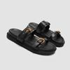 Fashion Cool Slippers Woman Fashion Outside Summer New Thick Soled Beach Shoes with Metal Belt Buckle Women's Flat Slippers Platform