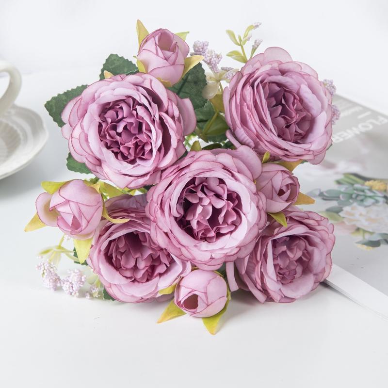 Künstliche Blumen Fälschung Seidenpfingstrosen Vasen Haus Zimmer Kranz Dekoration Scrapbooking Festival Girlande Hochzeitsstrauß Zubehör