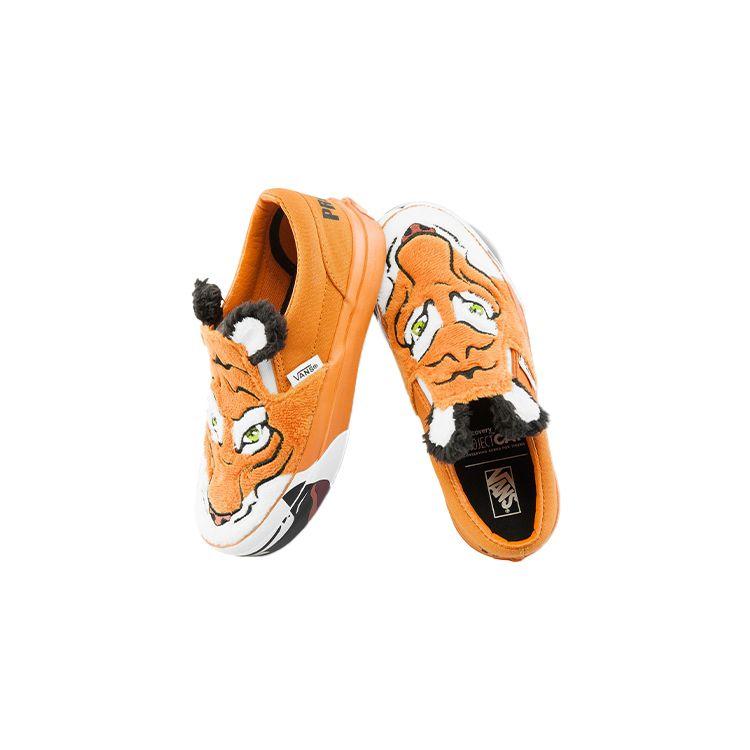 Vans Discovery Channel X Classic Slip-On Toddler Project Cat Baby Sneakers Orange VN0A5KRR9FA