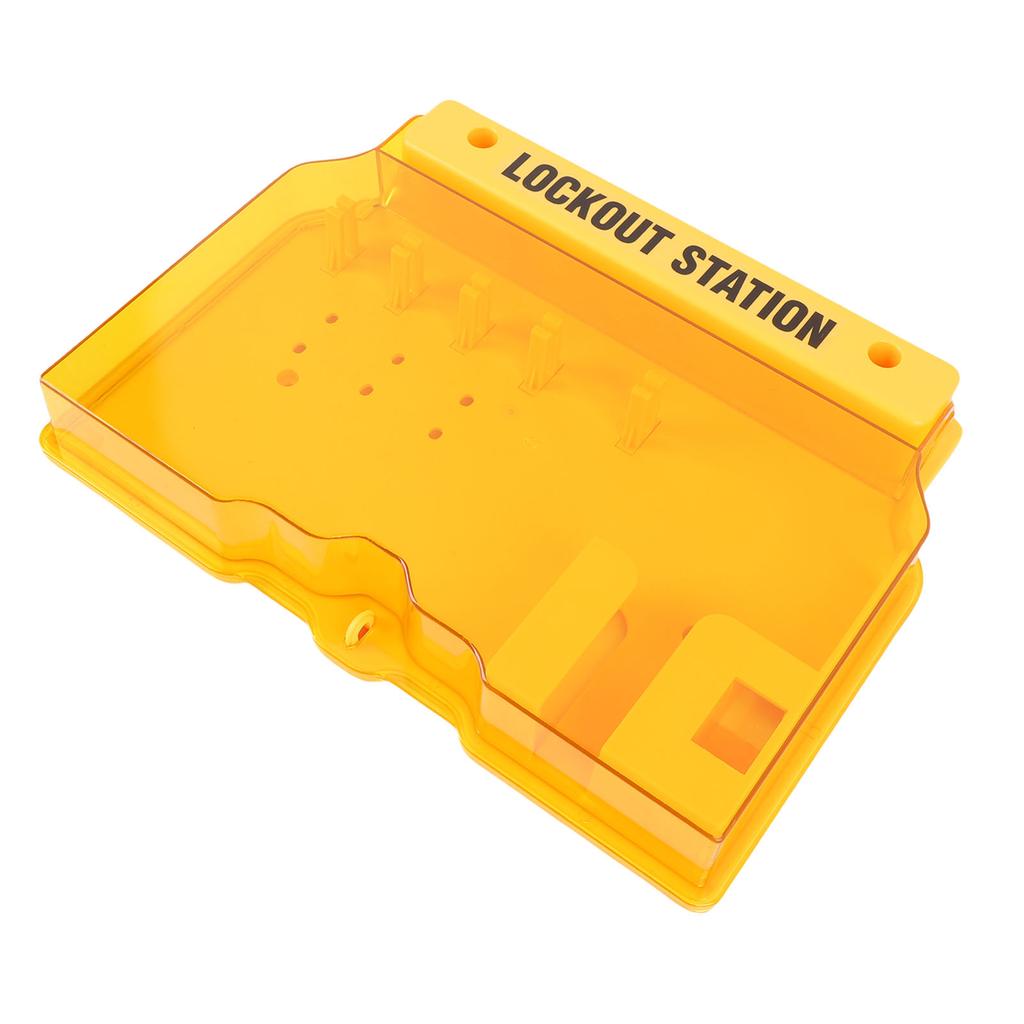 Lockout Tagout Station PC Wall Mount Lock Out Tag Out Kit Board with Wall Plugs Screws for Industry Yellow