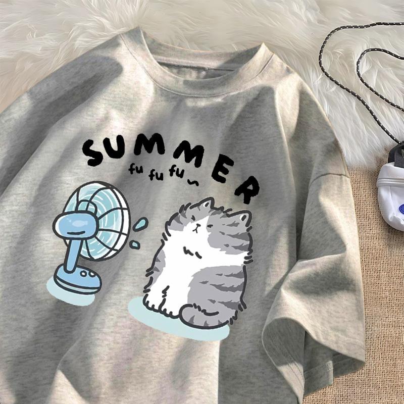 

Забавные футболки с графикой кота-фаната для женщин и мужчин, хлопковая футболка, повседневная летняя футболка с коротким рукавом, мужская дизайнерская уличная одежда, оверсайз 4XL