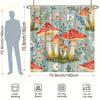 1pc Vibrant Mushroom & Green Flower Shower Curtain - Vintage Botanical Design, Red & White Mushrooms, Home & Bathroom Decor