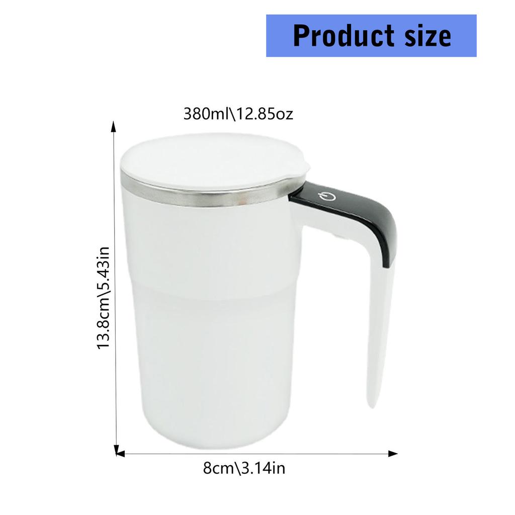Automatisch rührende Kaffeetasse mit Edelstahlisolierung, USB-wiederaufladbare Tasse für Büro-, Heim- und Reisegebrauch