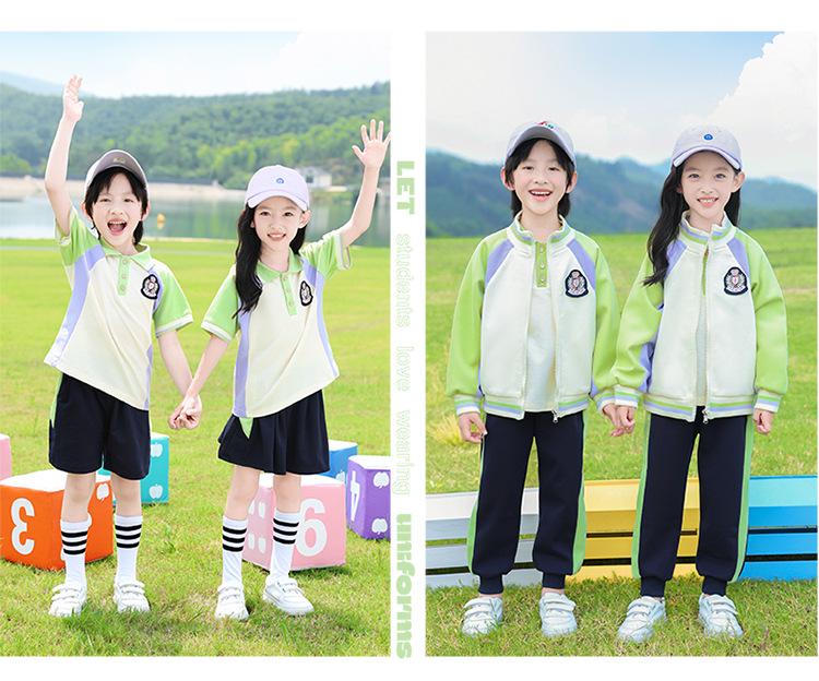 Three-Piece School Uniform Set: Autumn/Spring Sportswear & Baseball Style for Primary, Middle, and Large Kids