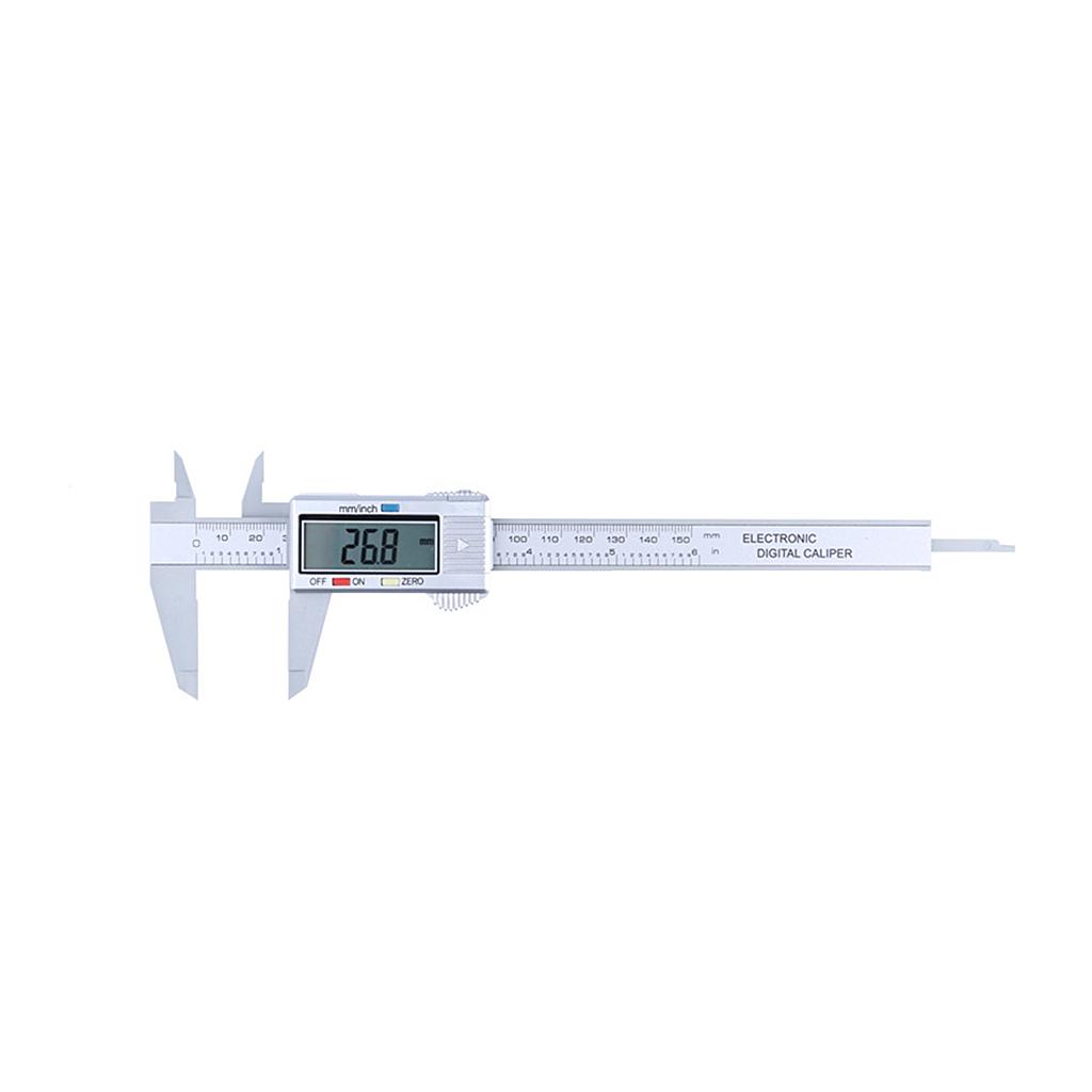 LCD Digital Caliper Electronic Gauge Carbon Fiber Vernier Micrometer Ruler 6inch 1