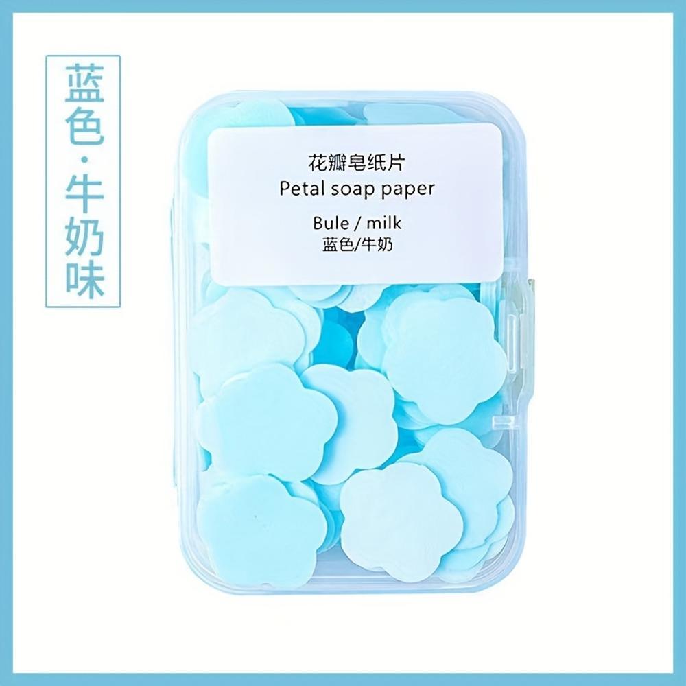 Portable Handwashing Soap Leaves for Travel Kids Students Biodegradable Mini Floral Soap Sheets In Box