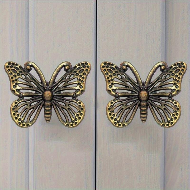 Elegant Bronze 10Pcs Butterfly Drawer Pulls - Decorative Cabinet Handles with Intricate Design - Multi-Component Bundle