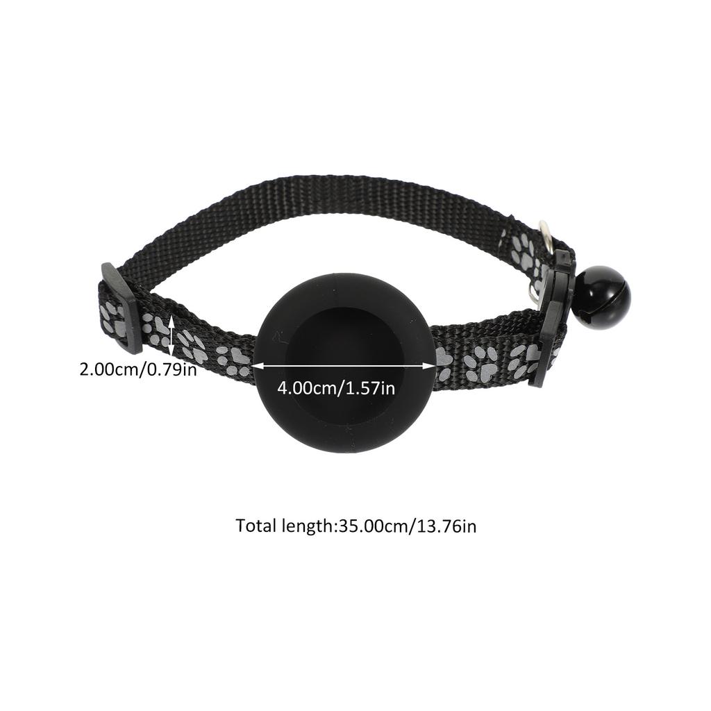 Anti-Lost Tracer Cat Collar Adjustable Waterproof Tracker Case Bell Reflective Lightweight Nylon Pet Collar for Cats and Small
