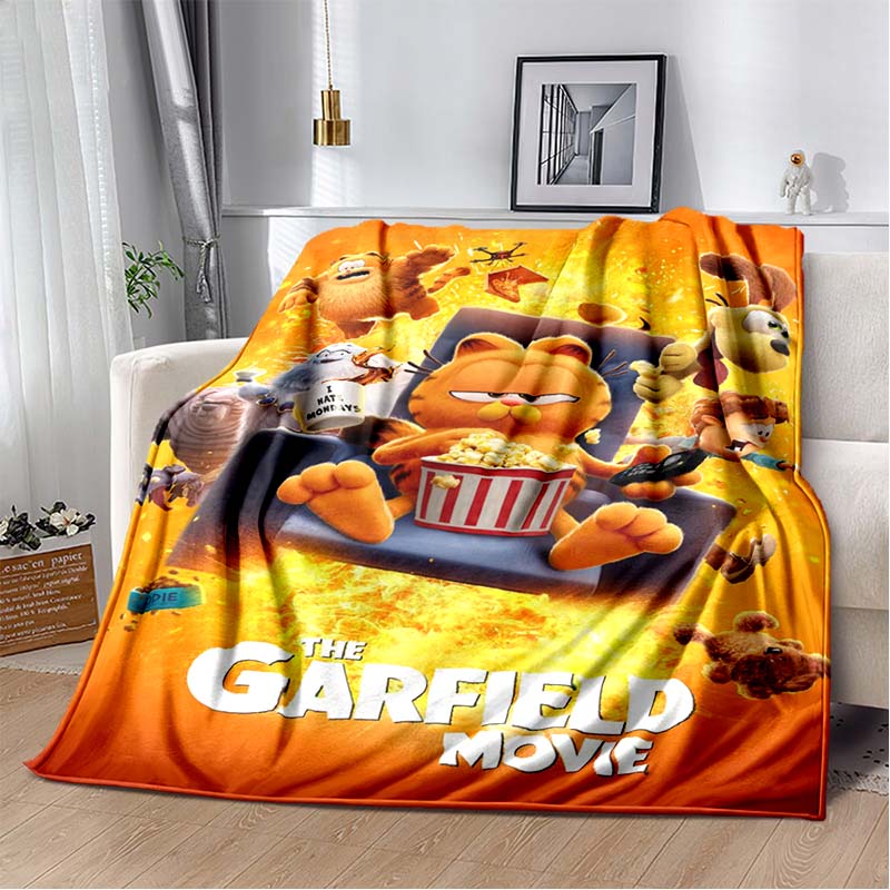 

Cartoon Cute Yellow Cat G-Garfield Anime Blanket Flannel Extra Large Warm Soft Sofa Bed Bedroom Portable Blanket Bed Cover Gift 75x90cm