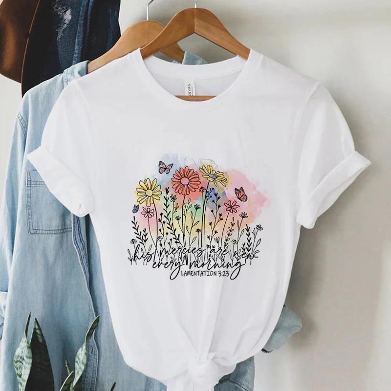 Women Christian Tshirt His Mercies Are Everty LaUnisextation 323 Print T Shirt Vintage Bible Verse Shirt Religious Faith Tshirt M