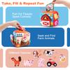 Baby Soft Plush Animal Tissues Box Simulated Farm Animals House Set with Sound Toddler Sensory Cognition Toys Montessori Toys
