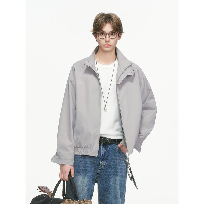 Dream Made American-Style Stand-Up Collar Zipper Workwear Coach Jacket Men's Boxy Short Flight Couple Jacket