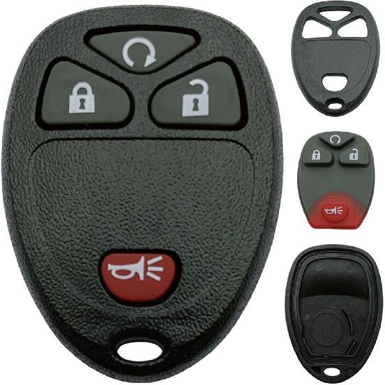 Replacement Key Fob Shell Case Fits for Chevy 2007-2014 Equinox Avalanche Silverado Escalade Tahoe Suburban GMC Yukon OUC60270, OUC60221 Keyless