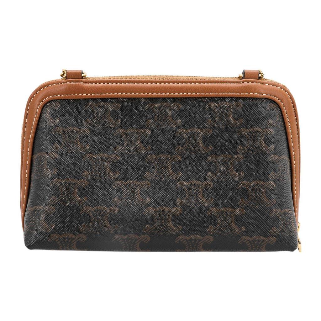 Celine Cuir Triomphe Monogram Classic Print Shoulder Bag Women Shoulder Bag Brown 10E382CBX-04LU