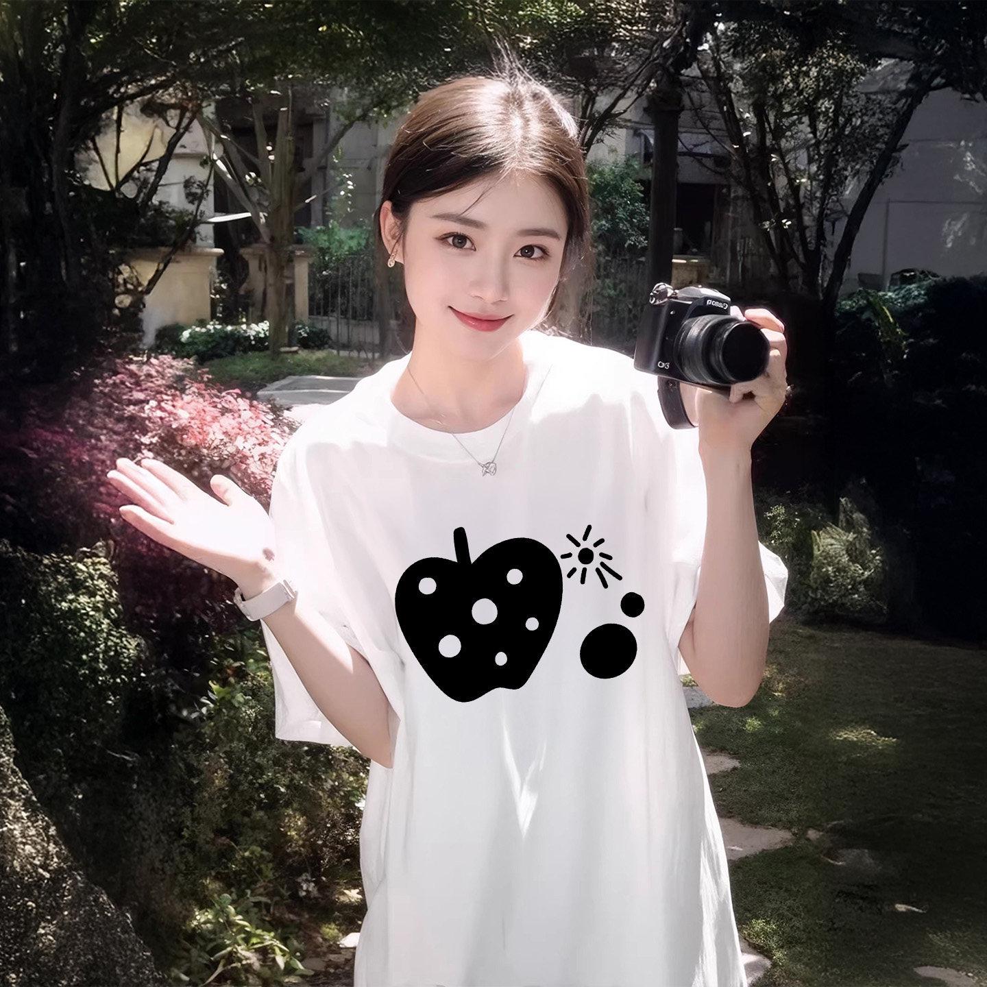 2026 Women s Plus Size Slimming Half Sleeve Pure Cotton Tee – New Summer Loose Fit M