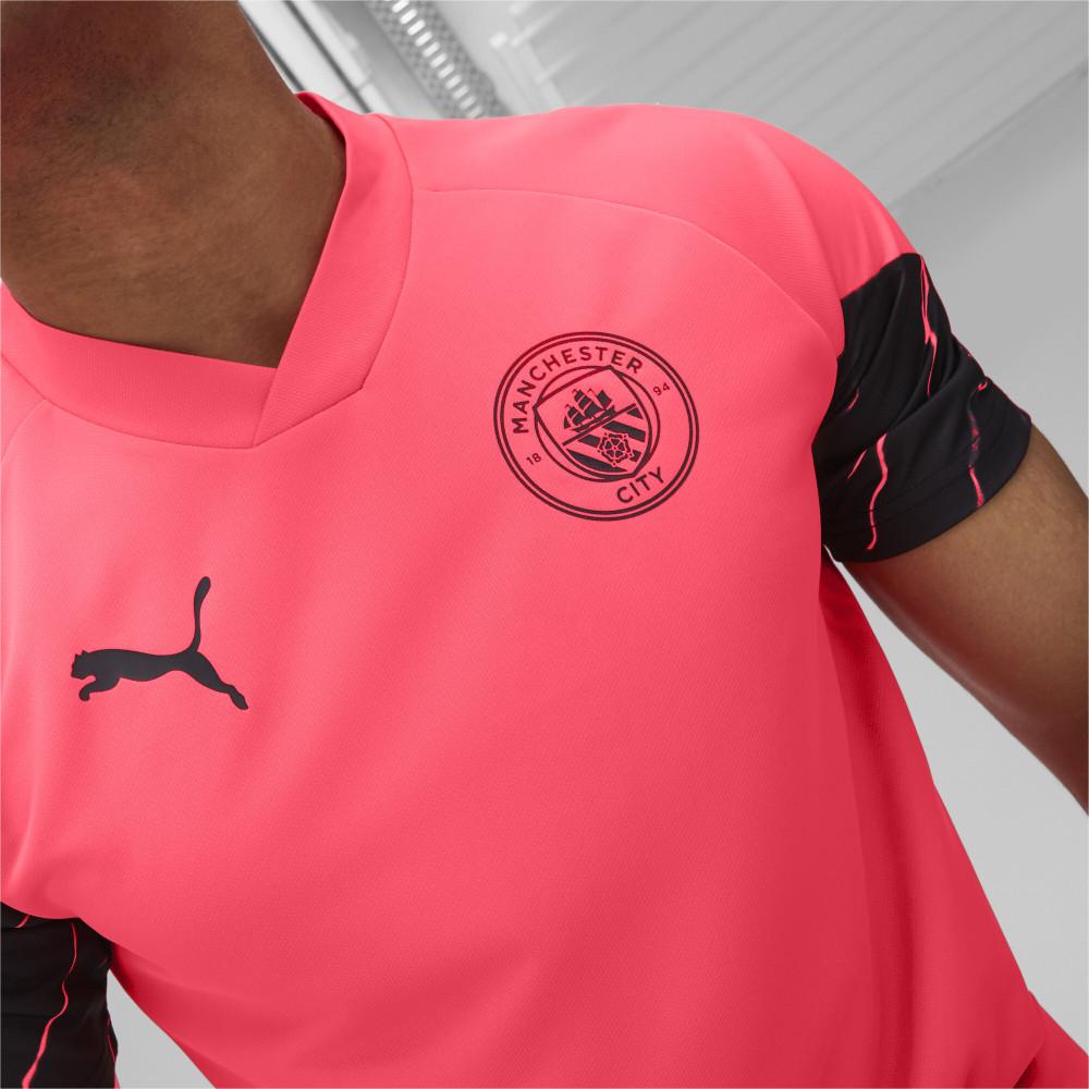 PUMA Color Block V-Neck Short Sleeve T-Shirt Men Tops Pink 772855-17