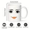 Funny Gamer Ceramic Mug Set MAN FACE MugWOMAN Face MugCoffee Cup Birthday Mug 11 Oz Novelty Coffee MugCupWhite for Home