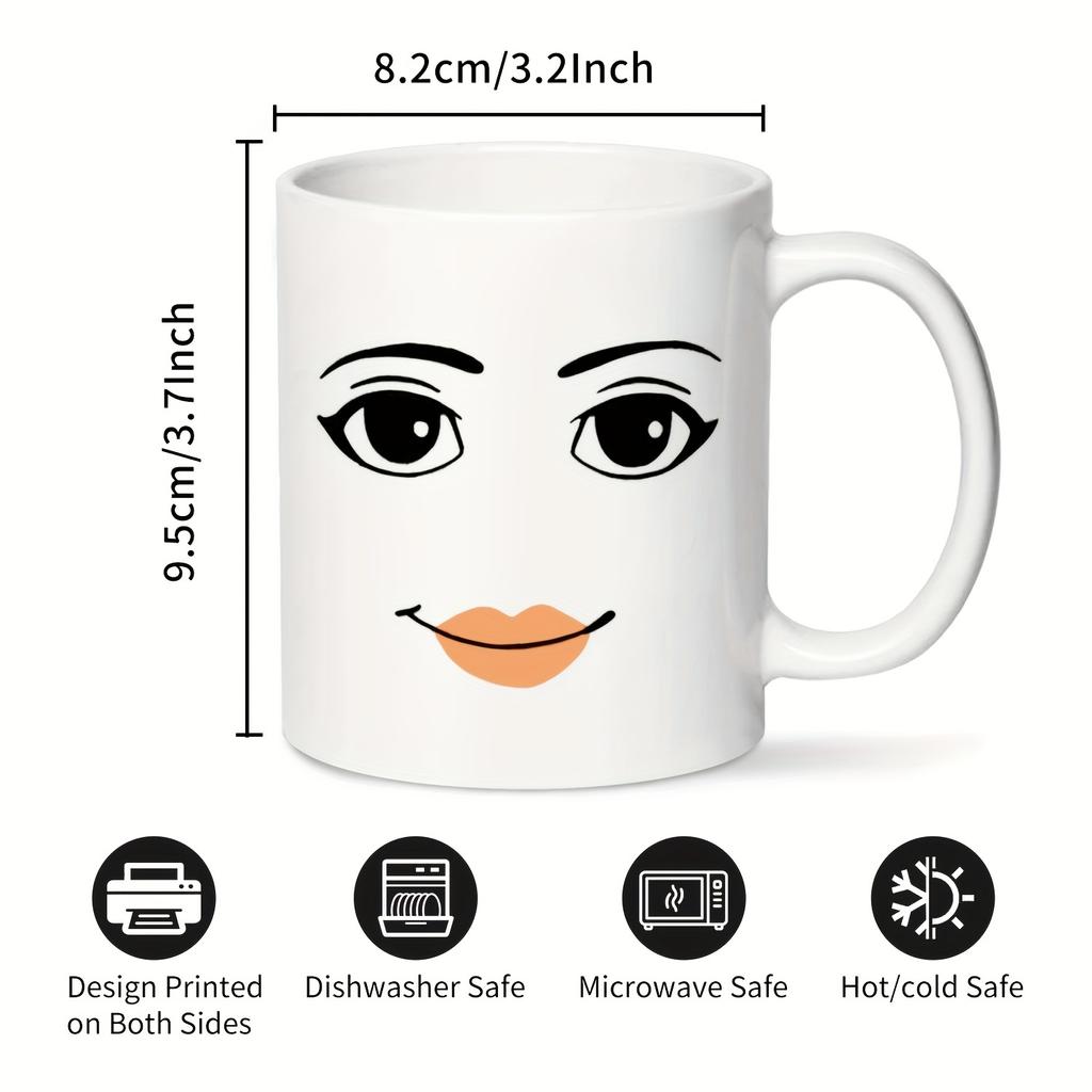 Funny Gamer Ceramic Mug Set MAN FACE MugWOMAN Face MugCoffee Cup Birthday Mug 11 Oz Novelty Coffee MugCupWhite for Home