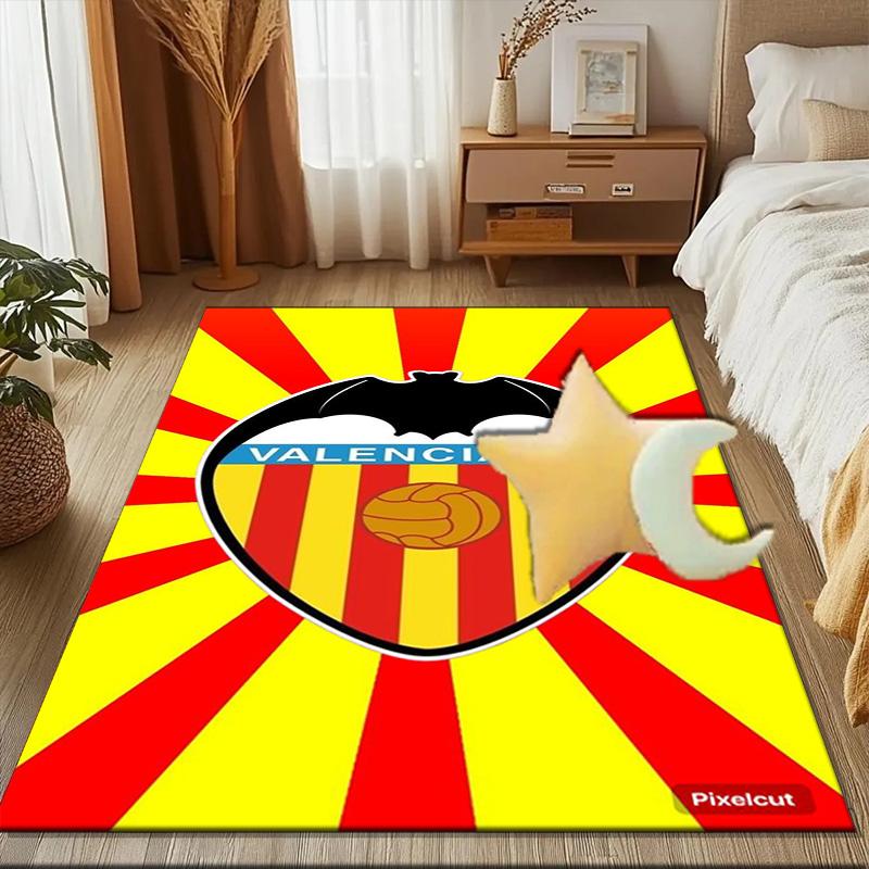 Valencia Cf Crest Design Rug Game Carpet, Floor Mat for Bedroom Living Room Entryway Rug, Home Decor Idea Gift for Christmas birthday