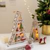 Christmas Decorations DIY Handmade House Luminous Wooden Ornaments Christmas Tree Snowman Atmosphere Pendant Send Light String