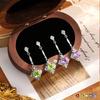 Natural Crystal Olivine Tassel Earrings S925 Silver Women Vintage Dangle Jewelry