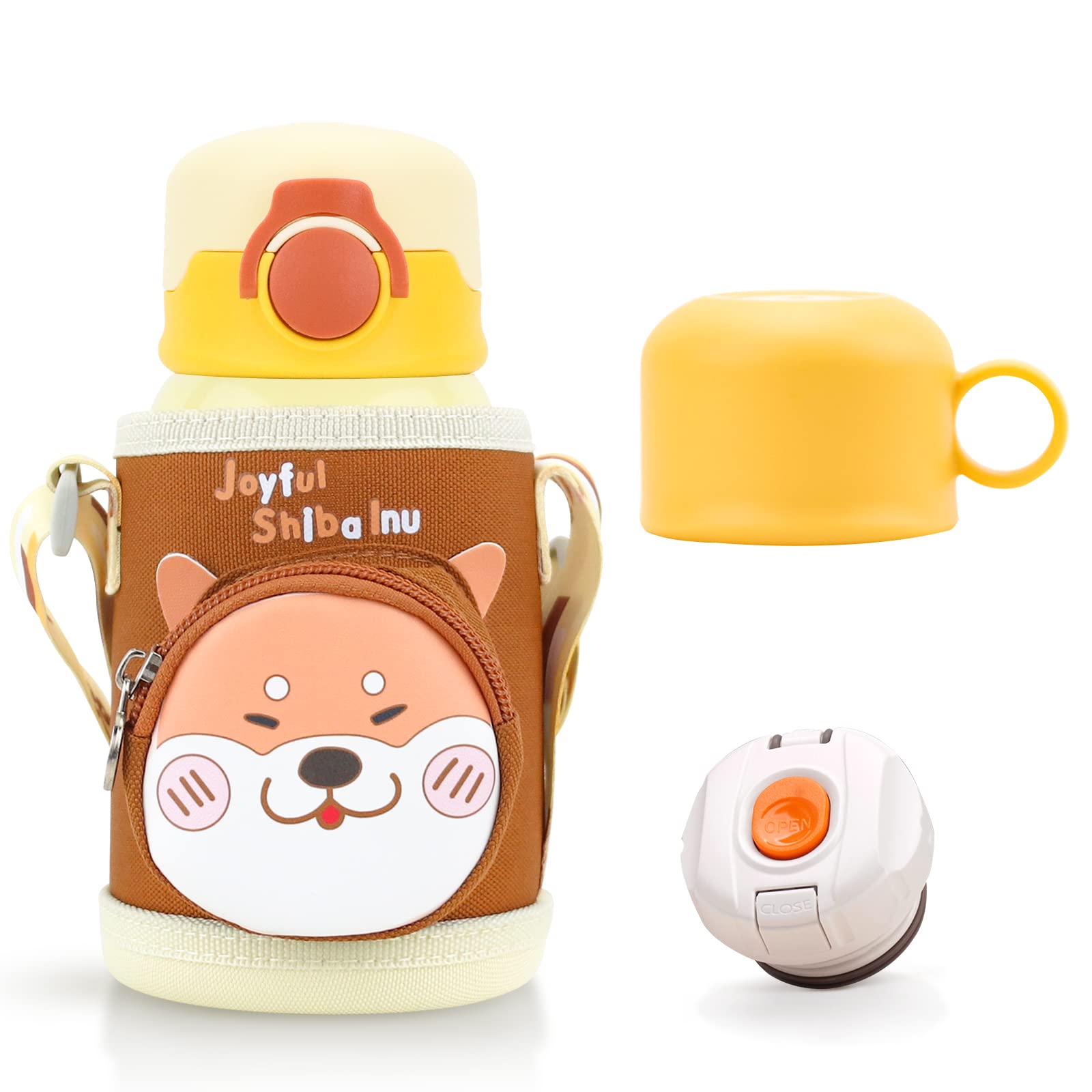 

Bunnytoo Kids Water Bottle with Straw and Cup, 2-Way Vacuum Insulation, Keeps Hot or Cold, 450ml500ml Capacity, Double Walled Vacuum, Leak-Proof,