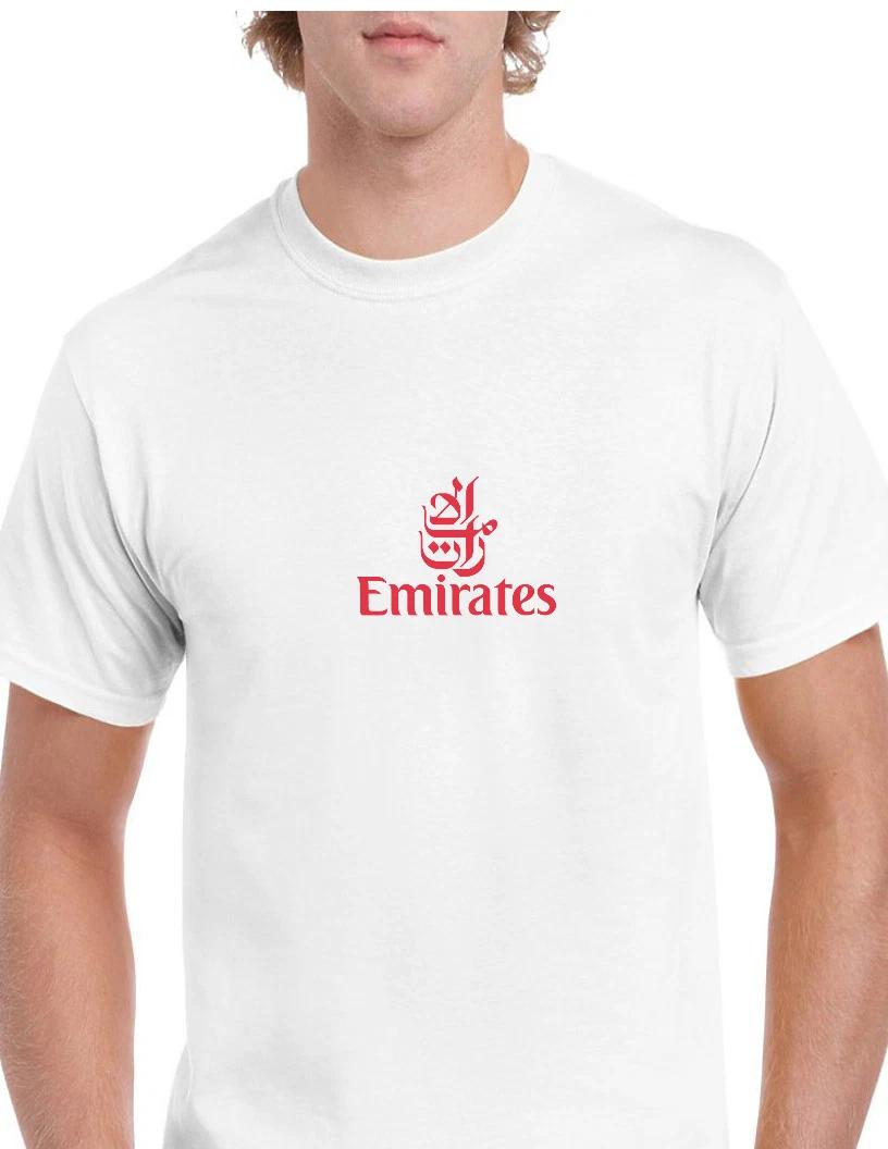 Рубашка с винтажным логотипом Emirates Red Авиакомпания ОАЭ Белая хлопковая футболка 2XL
