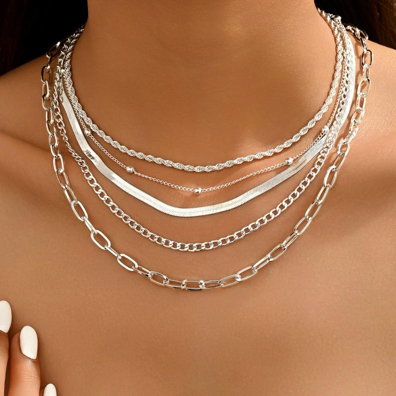 

Многослойные хип-хоп ожерелья, популярные персонализированные металлические панк-стиль, высококлассные мужские и женские ожерелья