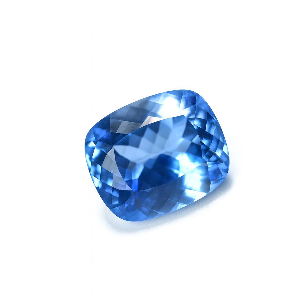 Natural Blue Aquamarine Loose Gemstone 10.70 Ct Cushion Shape for Jewelry Making and Gem Collections