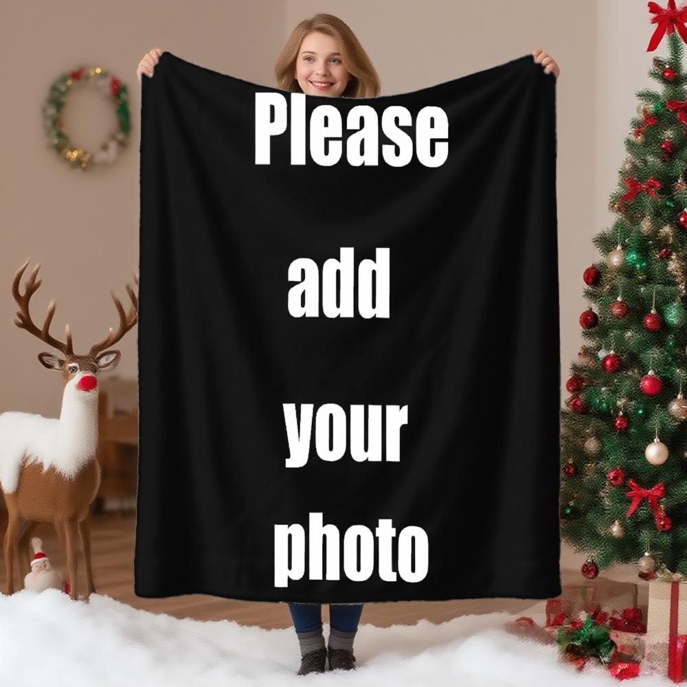 Custom Photo Blanket Personalized Christmas Gift With Your Picture Soft Fleece Throw Cozy Home Decor For Family And Friends