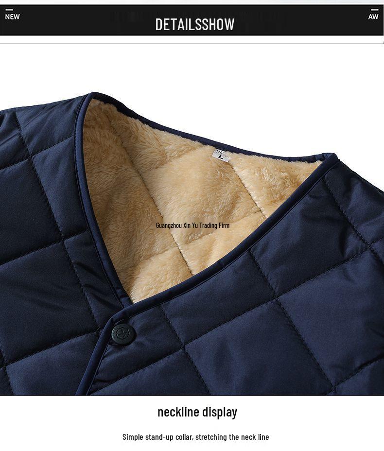 Men's Thickened Velvet-Lined Cotton Jacket for Cold Protection - Winter Warmth, Middle-Aged & Elderly Dad's Style