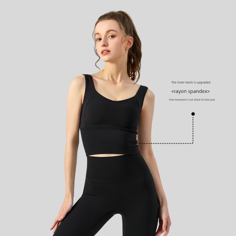 Lu Same Sports Vest Female Outwear Semi-Fixed Cup Running Workout Bra Pilates Training Wear Yoga Vest