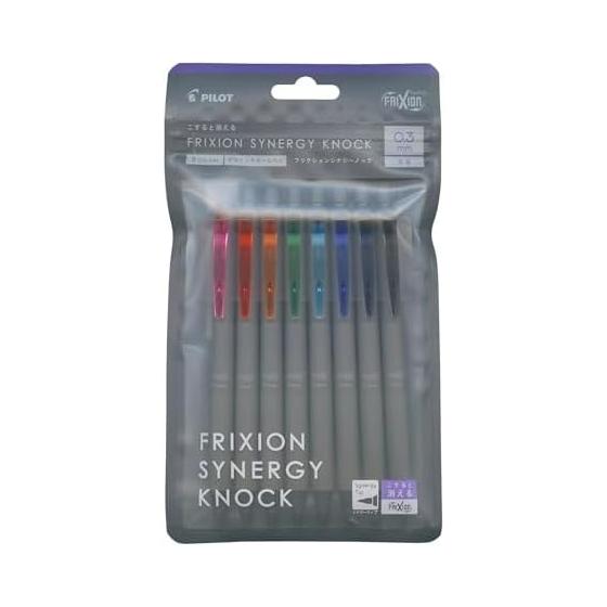 Шариковая ручка PILOT Frixion Synergy Knock 0,3 мм, набор из 8 цветов LFSK138C