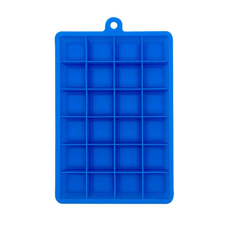 24-Compartment Food-Grade Silicone Ice Cube Tray with Lid - Easy Release Square Ice Mold